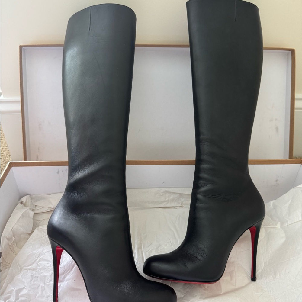 Christian Louboutin Fifi Botta Size 39 Black Nappa Leather 100